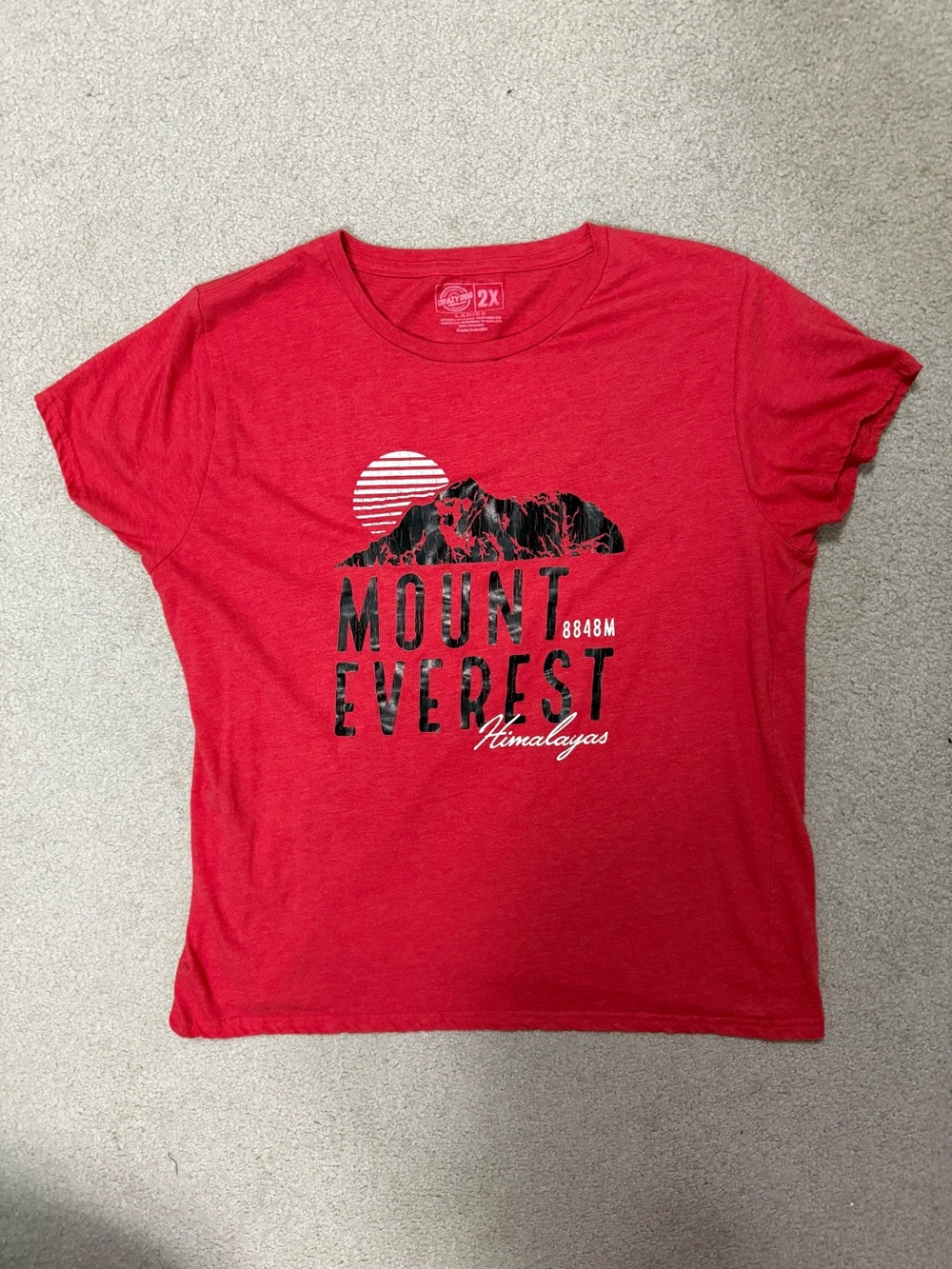 NWOT Crazy Dog T-Shirts Red Mount Everest Graphic Tee XL